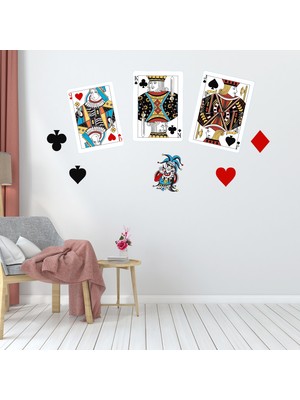 Echo Home Oyun Kartları Duvar Sticker Seti Ev Dekorasyon Sticker