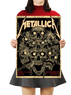 Caph Design Metallica - Vintage Kraft Poster - 32X45CM - Özel Kutulu