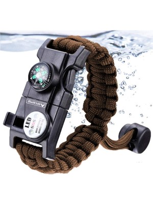 Orcamp Paracord Hayatta Kalma Bilekliği Kahve