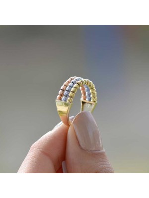 Engingold 14 Ayar Altın Renkli Dorikalı Yüzük