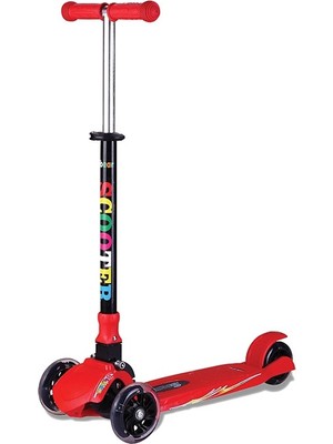 Babyhope JY-H01 Işıklı Power Scooter Kırmızı 3-8 Yaş Arası Kullanıma Uygun 3 Tekerlekli