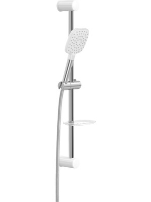 Valtemo Aqua Chrome White Sürgülü Beyaz Duş Takımı Seti VS-6250
