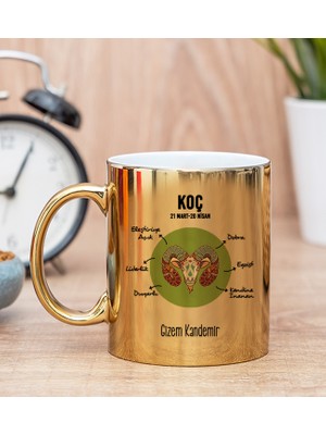 Hediye Dükkanı Kişiye Özel Koç Burcuna Gold Kupa Bardak