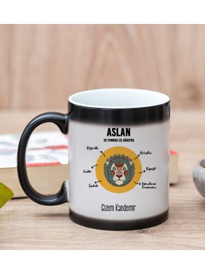 Hediye Dükkanı Kişiye Özel Aslan Burcuna Hediye Sihirli Kupa Bardak