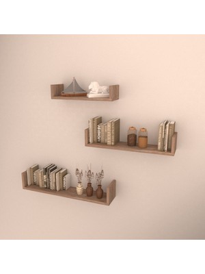 Rafkestir 3 Lü Bolera Duvar Raf Seti Sacramento  Mat