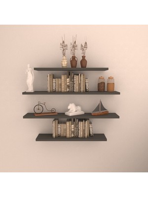 Rafkestir 4 Lü Raf Set  80x80x60x60  Antrasit  Mat