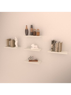 Rafkestir 5 Li Sonoma Duvar Rafı Beyaz  Parlak