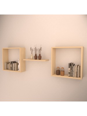 Rafkestir Vienza Duvar Raf Seti Akçaağaç  Mat