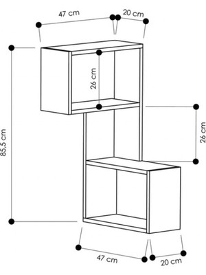 Rafkestir Ibiza Corner Raf Set Antrasit  Mat
