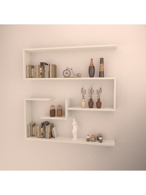 Rafkestir Agra Duvar Raf Set Beyaz  Mat