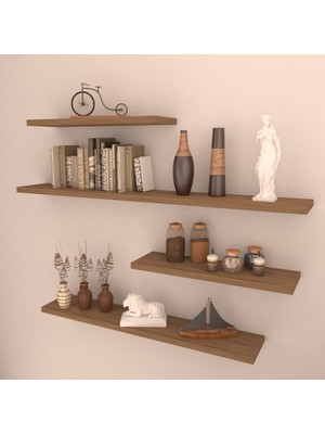 Rafkestir 4 Lü Raf Set   100 x 80 x 50 x 50  Kafkas Meşe  Mat