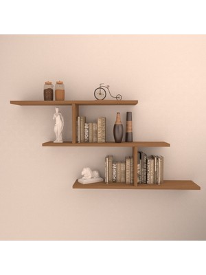 Rafkestir Lima Gizli Bağlantılı Duvar Rafı Bambu  Mat