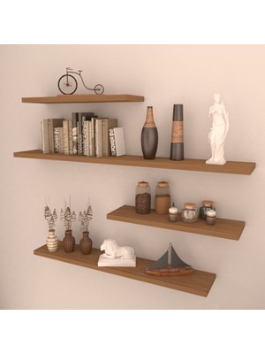 Rafkestir 4 Lü Raf Set   100 x 80 x 50 x 50  Bambu  Mat