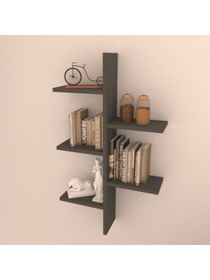 Rafkestir Anka Duvar Raf Seti Antrasit  Mat