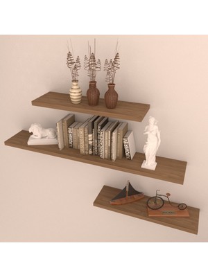 Rafkestir 3 Lü Raf Set  90 x 50 x 40  Kafkas Meşe  Mat