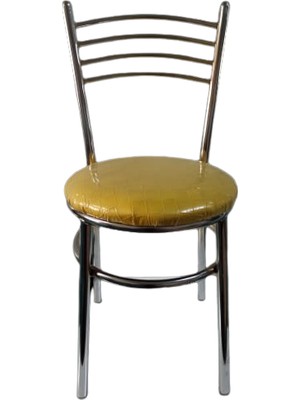 Yılmaz Masacılık Nikelajlı Sarı 6 Adet Tatlı Mutfak Bahçe Sandalyesi