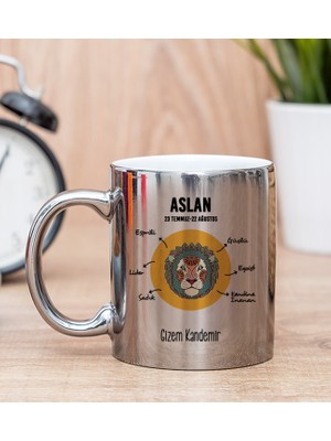 Hediye Dükkanı Kişiye Özel Aslan Burcuna Hediye Silver Kupa Bardak