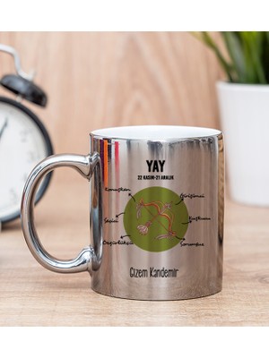 Hediye Dükkanı Kişiye Özel Yay Burcuna Hediye Silver Kupa Bardak