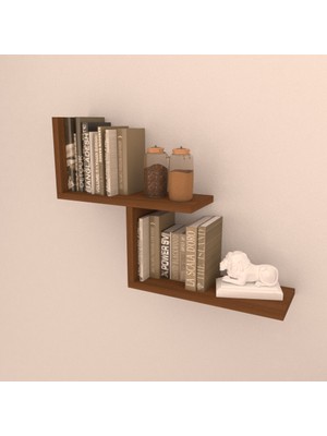 Rafkestir Truva Gizli Duvar Rafı Hareli Ceviz