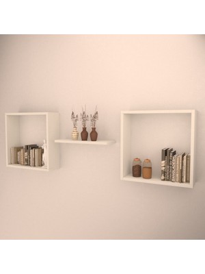 Rafkestir Vienza Duvar Raf Seti Beyaz