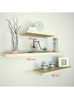 Rafkestir 3'lü Raf Set  120 x 60 x 40  Wenge