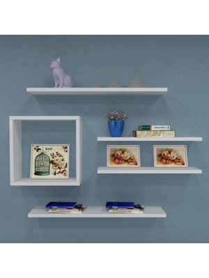 Rafkestir Valdes Duvar Raf Seti  Beyaz