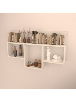 Rafkestir Massa Duvar Rafı Beyaz