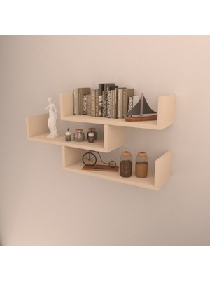 Rafkestir Rolex Duvar Rafı Krem