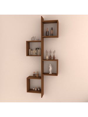 Rafkestir Meridyen Duvar Raf Seti Hareli Ceviz