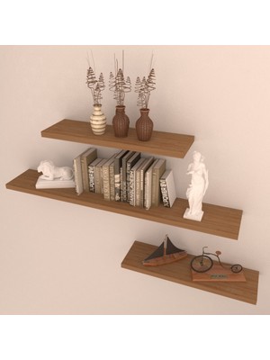 Rafkestir 3'lü Gizli Bağlantılı Raf Set  80 x 40 x 40  Bambu