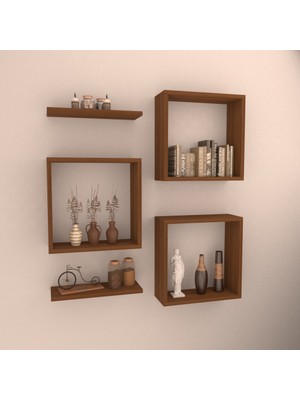 Rafkestir Violet Duvar Rafı Hareli Ceviz