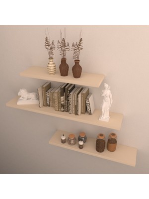 Rafkestir 3'lü Raf Set  80 x 60 x 40  Krem