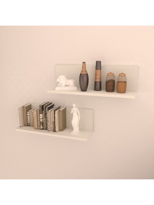Rafkestir 2'li Zigana Duvar Rafı  Beyaz