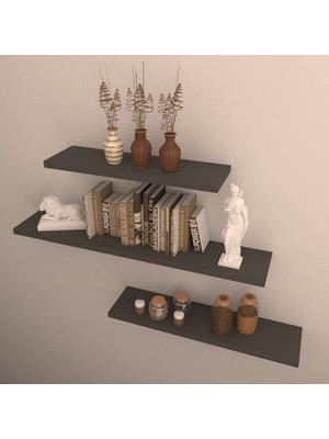 Rafkestir 3'lü Raf Set  80 x 60 x 40  Antrasit