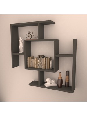 Rafkestir Paris Duvar Raf Seti Antrasit