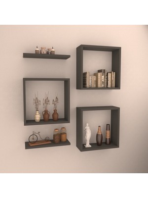 Rafkestir Violet Duvar Rafı Antrasit