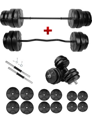 E-Life 78 kg Z Bar Dambıl Seti & Halter Seti Ağırlık Fitness Seti