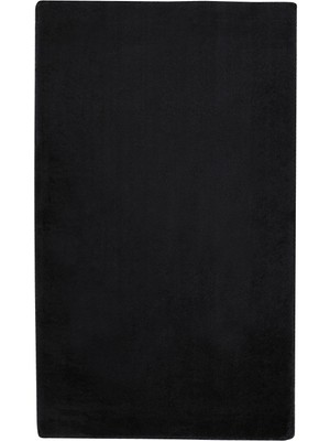 Balat Halı Kalın Yumuşak Kaymaz Taban Siyah Peluş Halı-80x200 cm