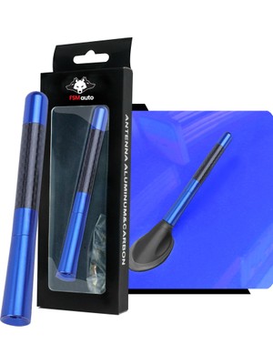 Waxen Karbon Fiber Desenli Çubuk Anten Oto Radyon Anteni Am Fm Spor Tip Kısa Anten