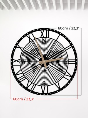 Metalium Concept Dekoratif Metal Duvar Saati Pusula Temalı Dünya Haritası 60 x 60 cm