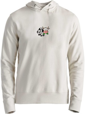Muggkuppa Animal Inek Resimli Baskılı Ekru Çocuk Sweatshirt