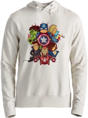 Muggkuppa Avengers Baskılı Ekru Sweatshirt