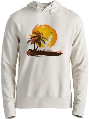 Muggkuppa Palmiye Baskılı Ekru Sweatshirt