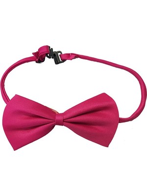 Samur Çocuk Yetişkin Uyumlu Gösteri Papyonu Koyu Pembe Renk