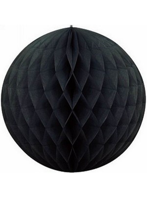 Samur Siyah Renk Petek Kağıt Süs Dekor Asma Süsleme 25 cm 1 Adet