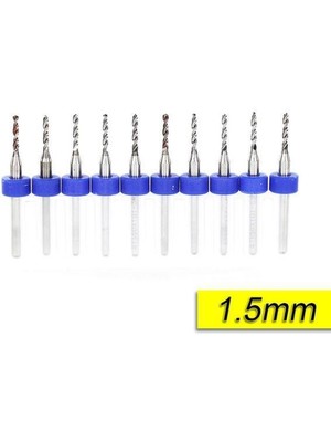 Profisher Pcb Mikro Karbür Cnc Matkap Ucu 10LU Set 1,50MM Tungsten 18 Shank