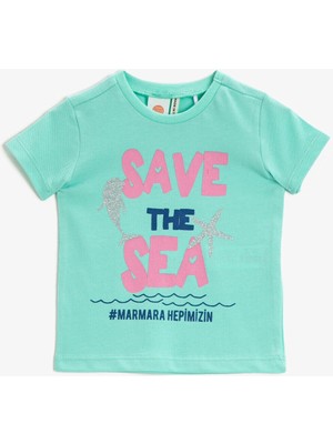 Koton Kız Bebek Sloganlı Tişört Pamuklu