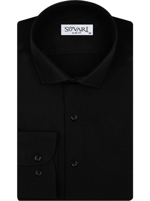 Süvari Slim Fit Siyah Erkek Gömlek