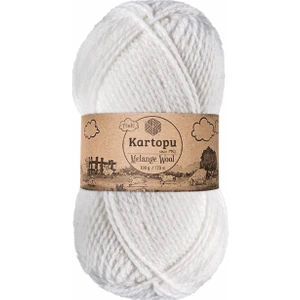 Melange Wool K010 Beyaz Yünlü El Örgü İpi 100 gr