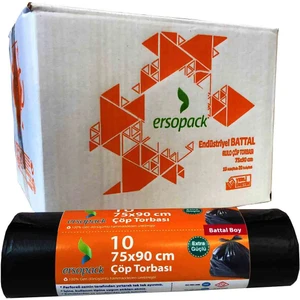 Endüstriyel 75 x 90 cm Çöp Torbası Battal Boy Çöp Poşeti 1 Koli 20 Rulo